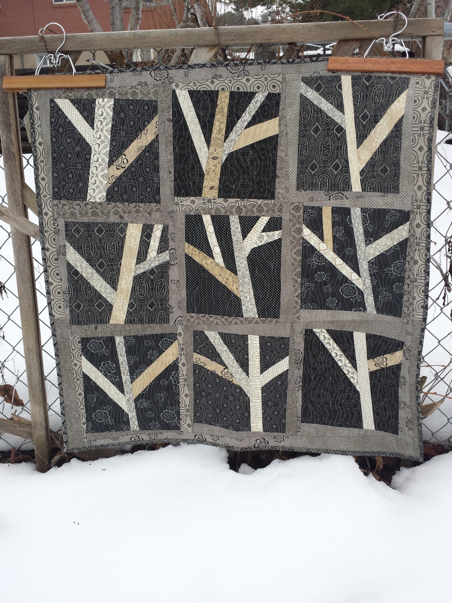 Yarn Bomb Trees a layer cake, modern PDF quilt pattern
