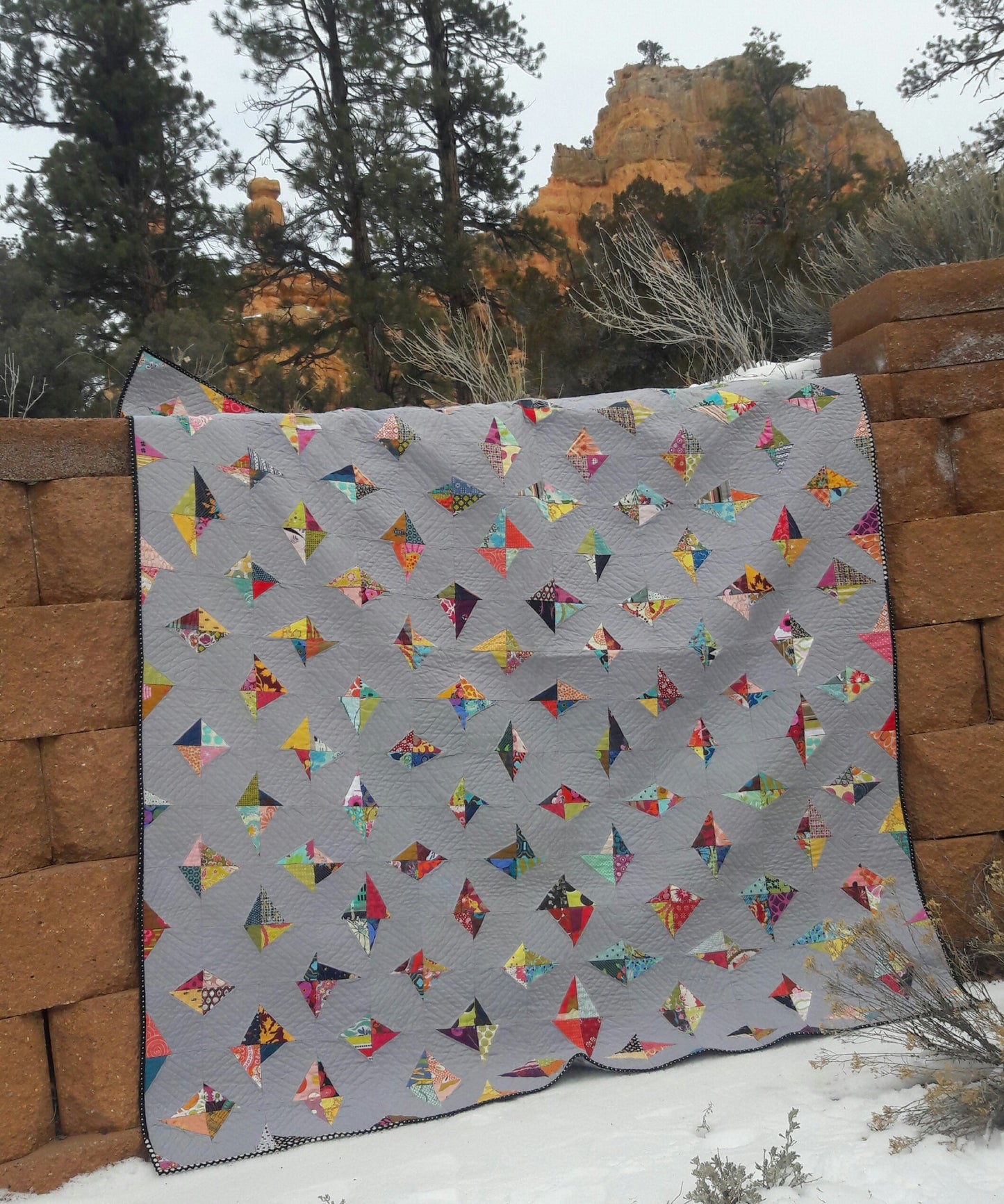Uncut Diamonds, a modern PDF quilt pattern