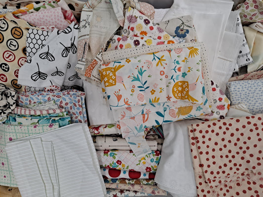 Scrappy Background Bliss- Low Volume Half Pound Scrap Fabric Bundle